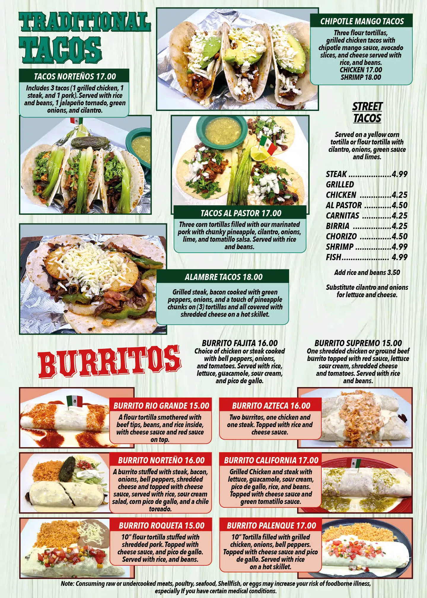 Palenque menu 4
